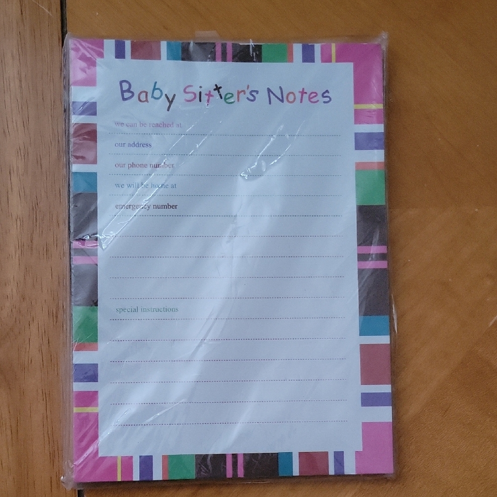 Babysitter's Notes Pad